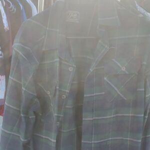 Jachs Men's Blue and Green Plaid Button Down Shirt